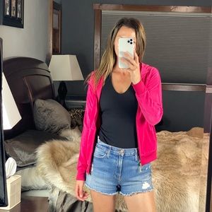 Juicy Couture Pink Velour Zip-Up Hoodie Size Small
